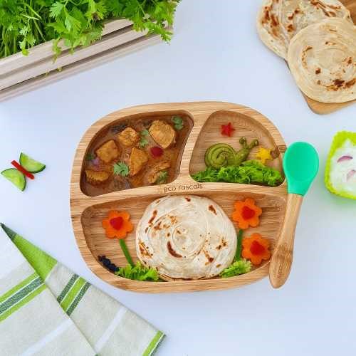 Plato bamboo toddler verde Eco Rascals