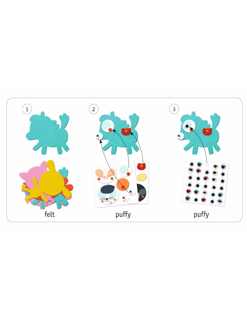 Crear con 1000 pegatinas Me gustan los animales