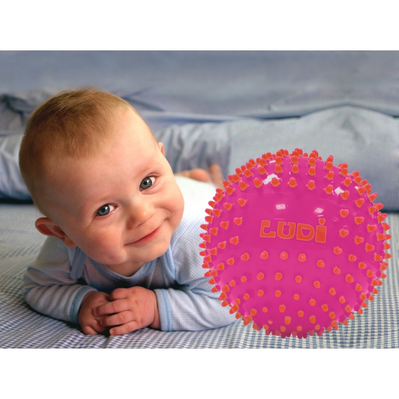 Pelota sensorial bicolor rosa/amarillo