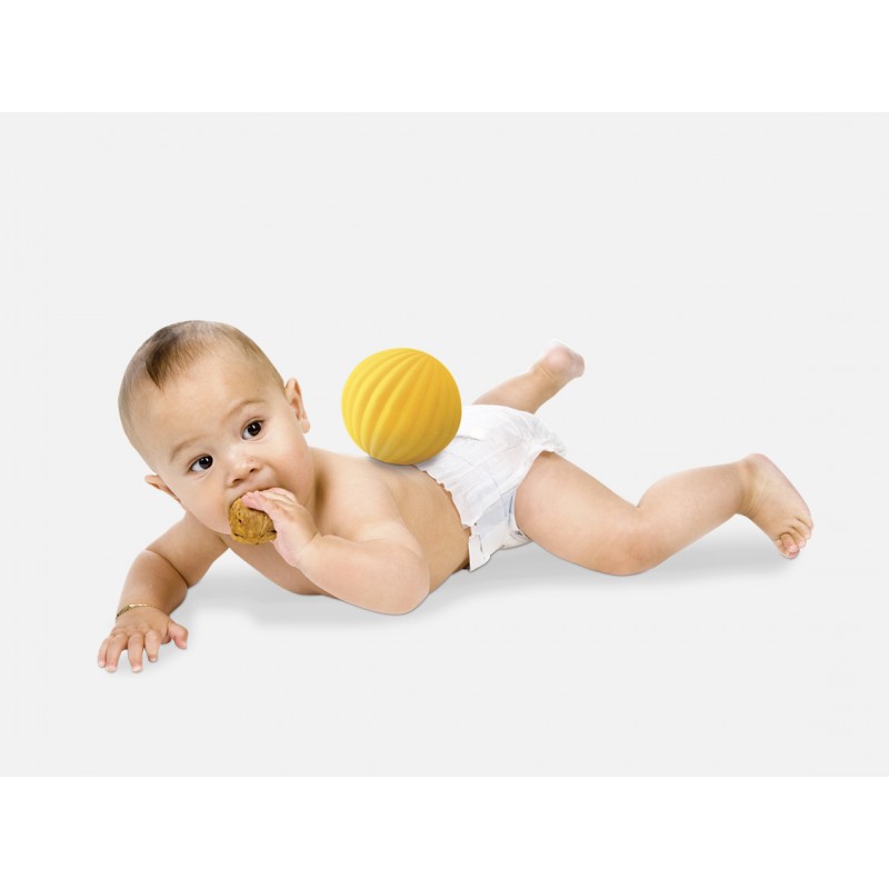 Pelota sensorial bicolor rosa/amarillo