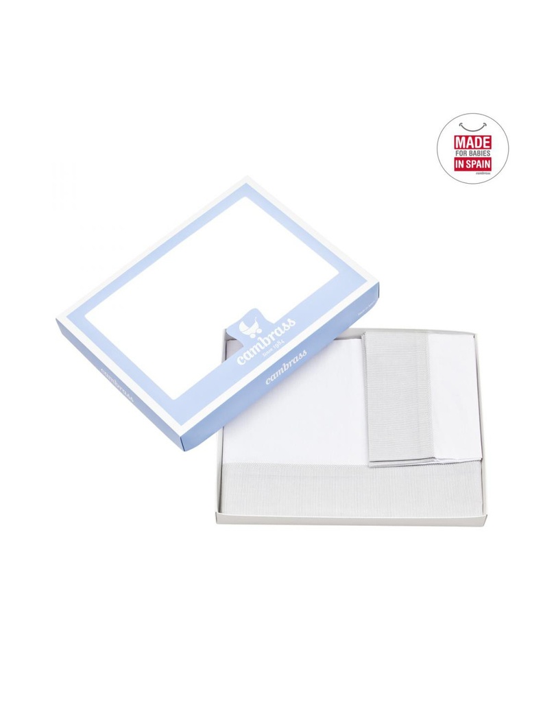 SABANA CUNA 3 PCS (CUNA 70) 120x180 CM STAR GRIS