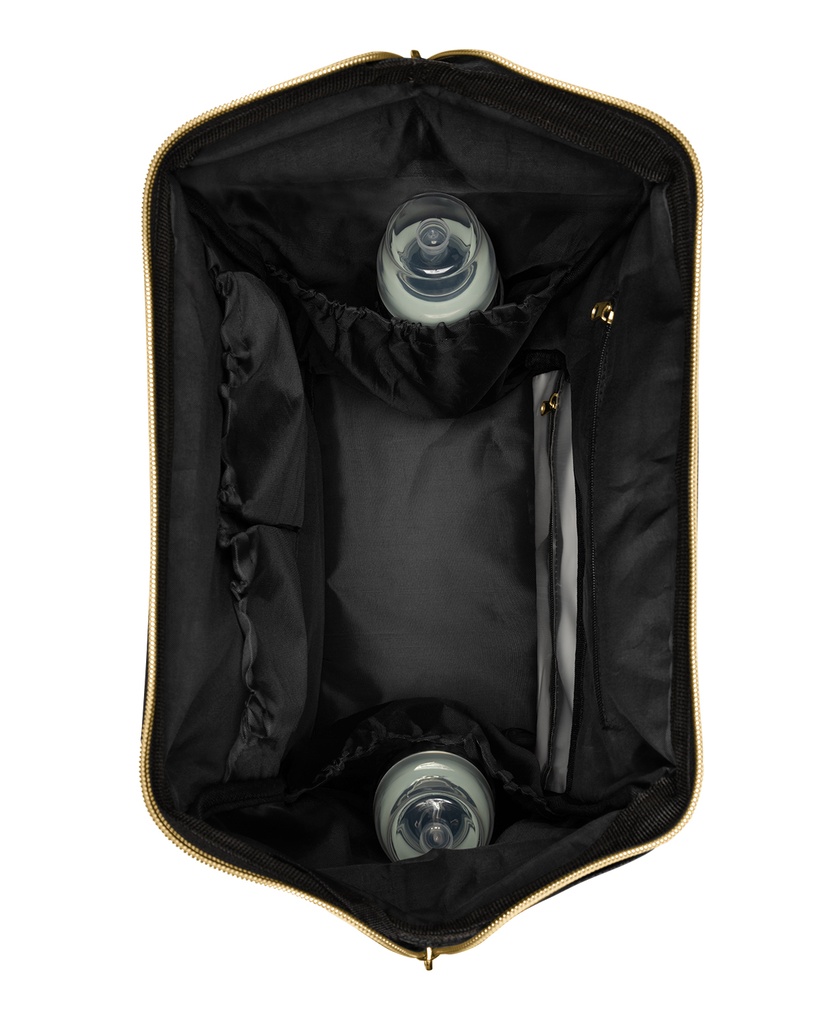 Bolsa de mamá Siena Negro & Oro 2025