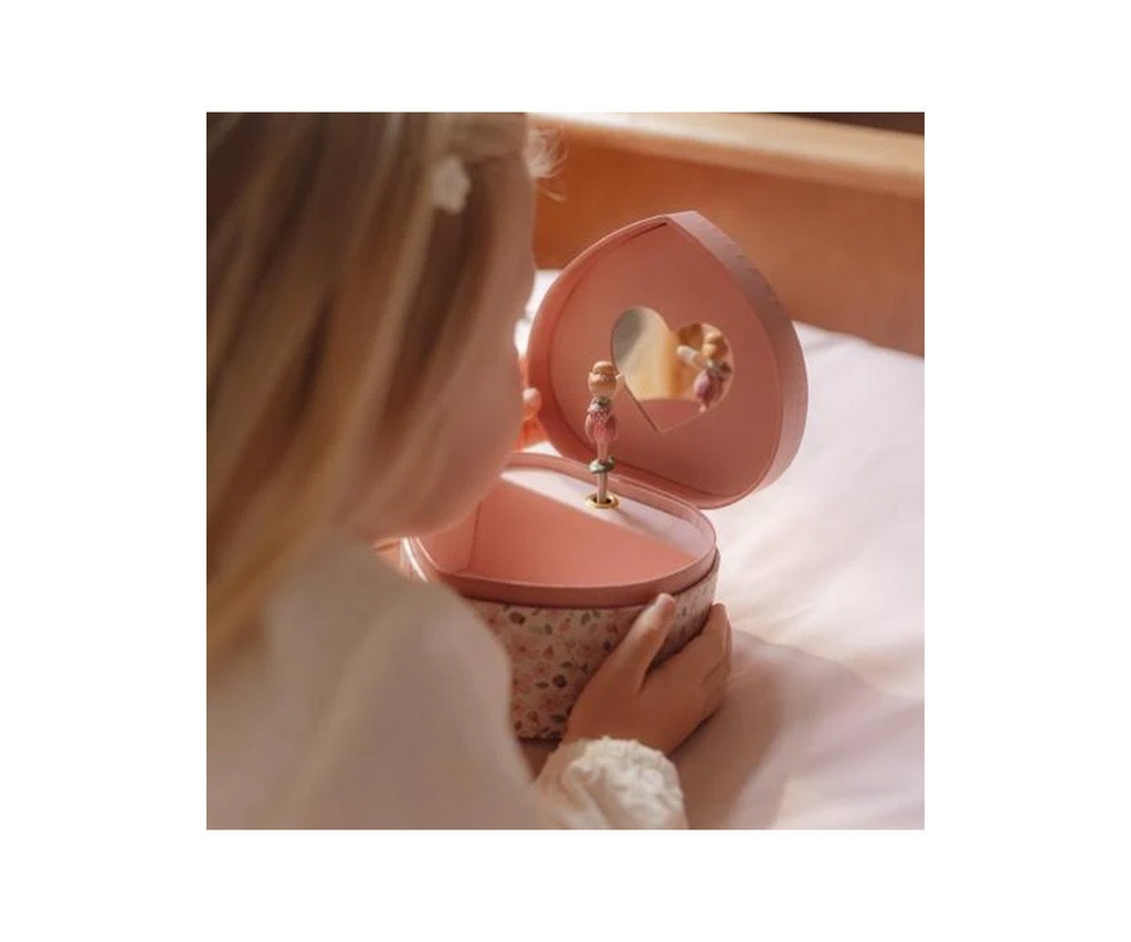 CAJA DE MÚSICA JOYERO CORAZÓN FAIRY GARDENN