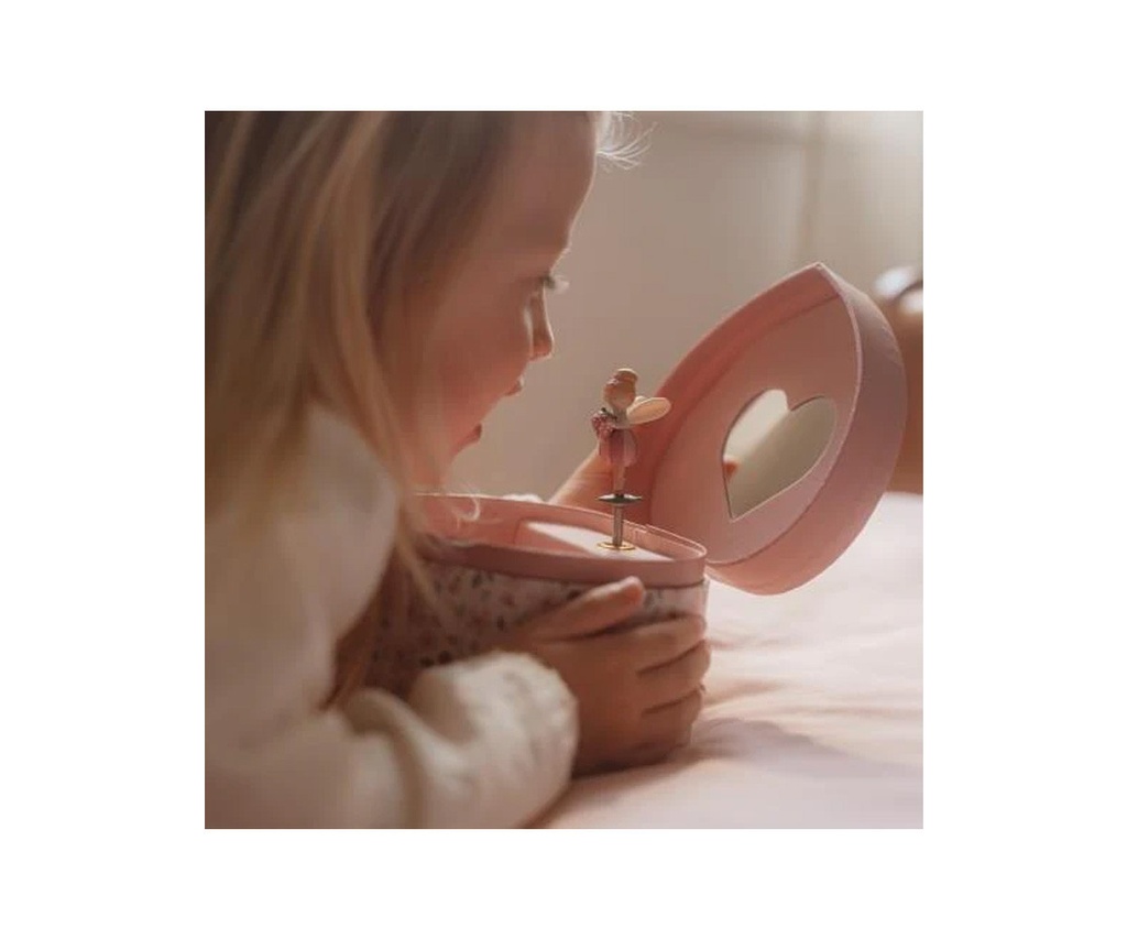 CAJA DE MÚSICA JOYERO CORAZÓN FAIRY GARDENN