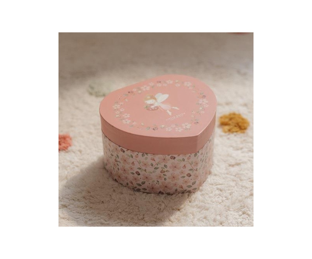 CAJA DE MÚSICA JOYERO CORAZÓN FAIRY GARDENN