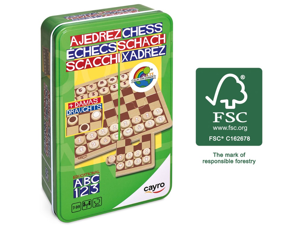 Ajedrez - Damas en caja metálica