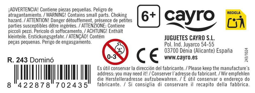 Dominó Chamelo caja de madera