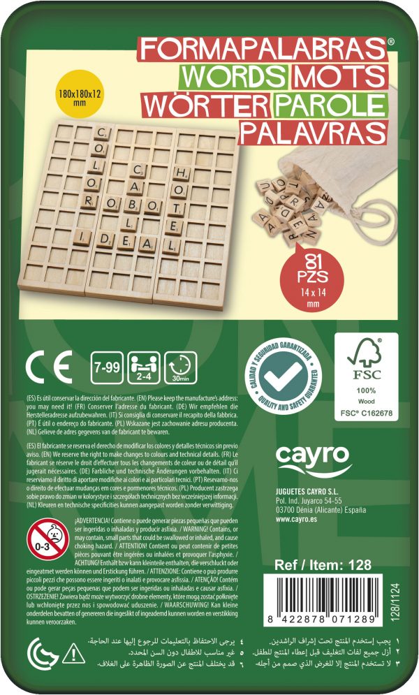 Formapalabras caja de metal