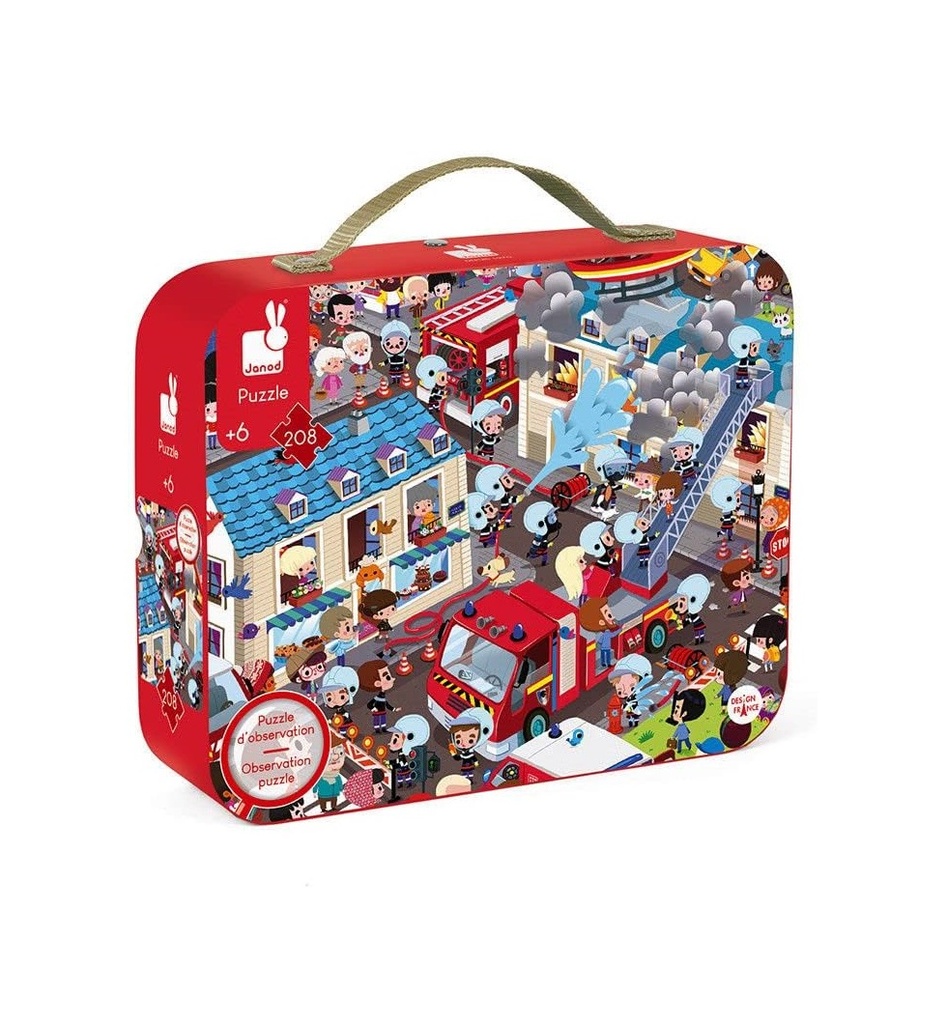 PUZLE DE OBSERVACIÓN REDONDO "BOMBEROS AL RESCATE" 208 PZAS.