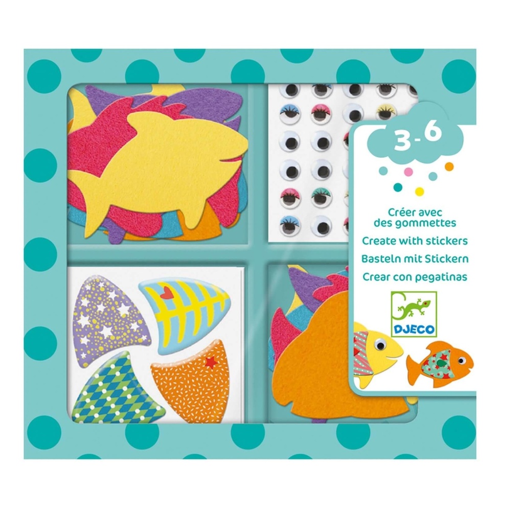 Crear con pegatinas Me gustan los peces