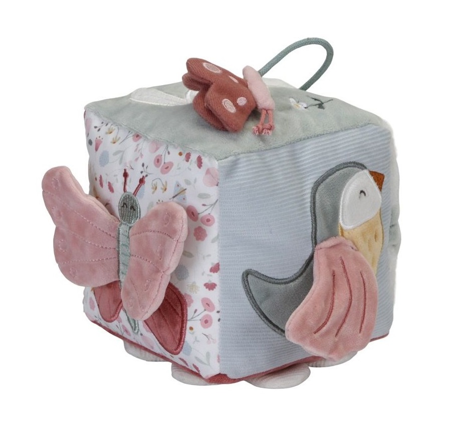 Cubo blandito de actividades flores y mariposas