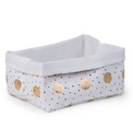 Cesta de Almacenaje Blanco/puntos dorados