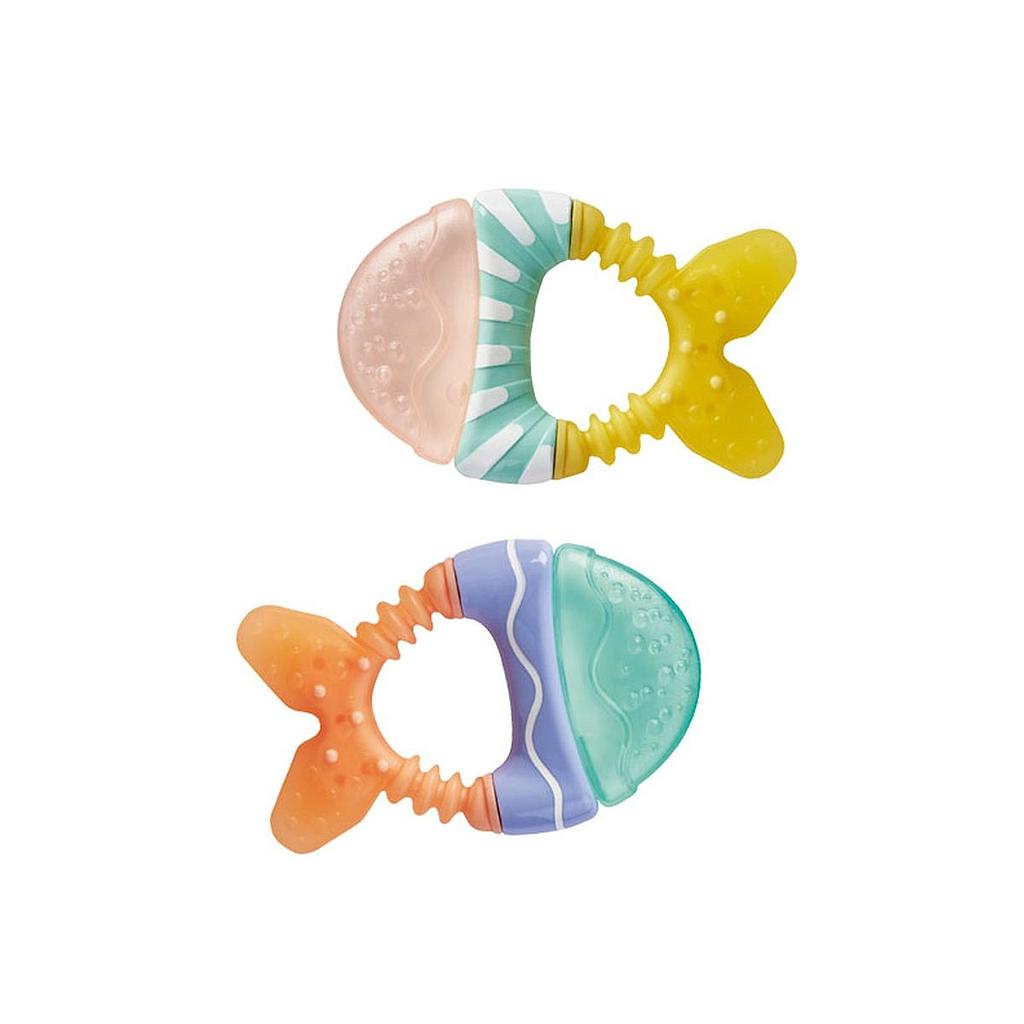 Mordedores de agua pececitos naranja y amarillo