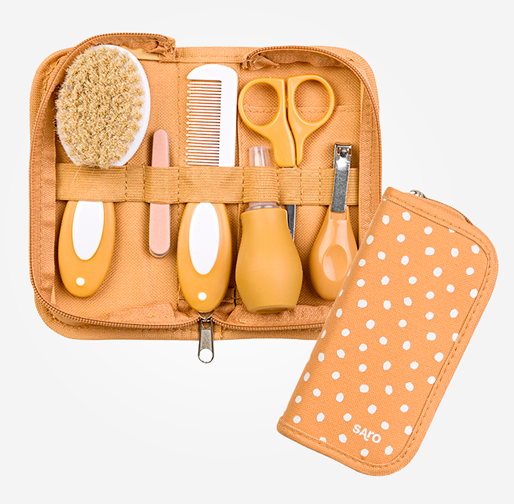 Neceser de aseo para bebé 10 pcs. Mostaza