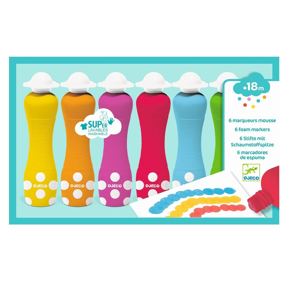 Colores para peques 6 marcadores de espuma