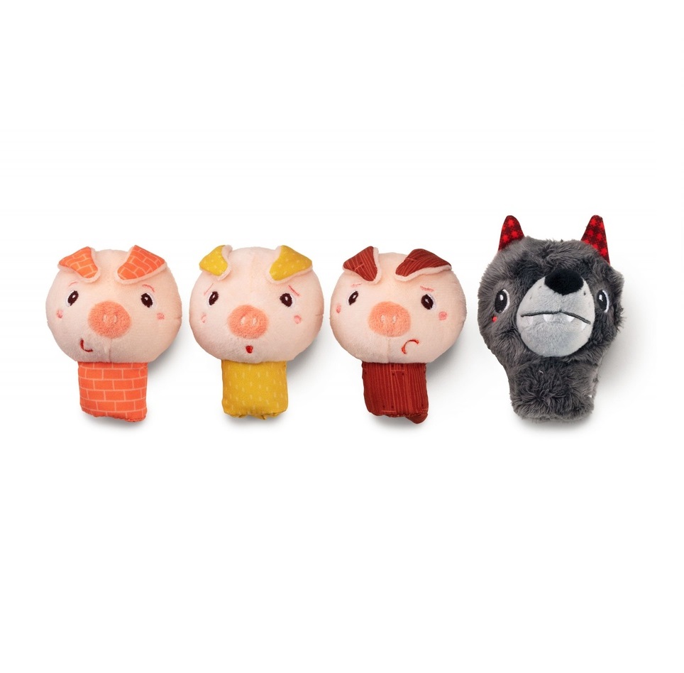 Marioneta de dedos el lobo y los cerditos