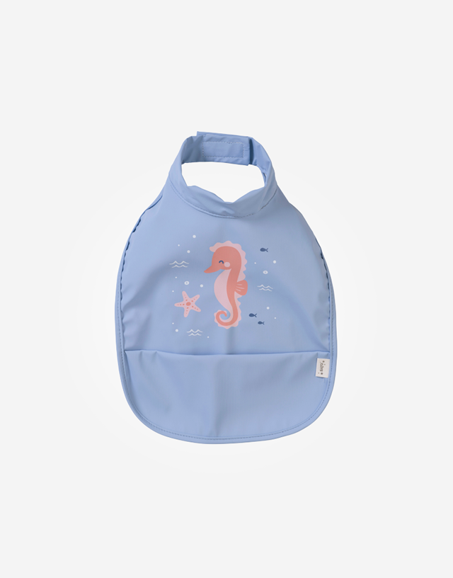 Babero impermeable "Happy Sea" azul