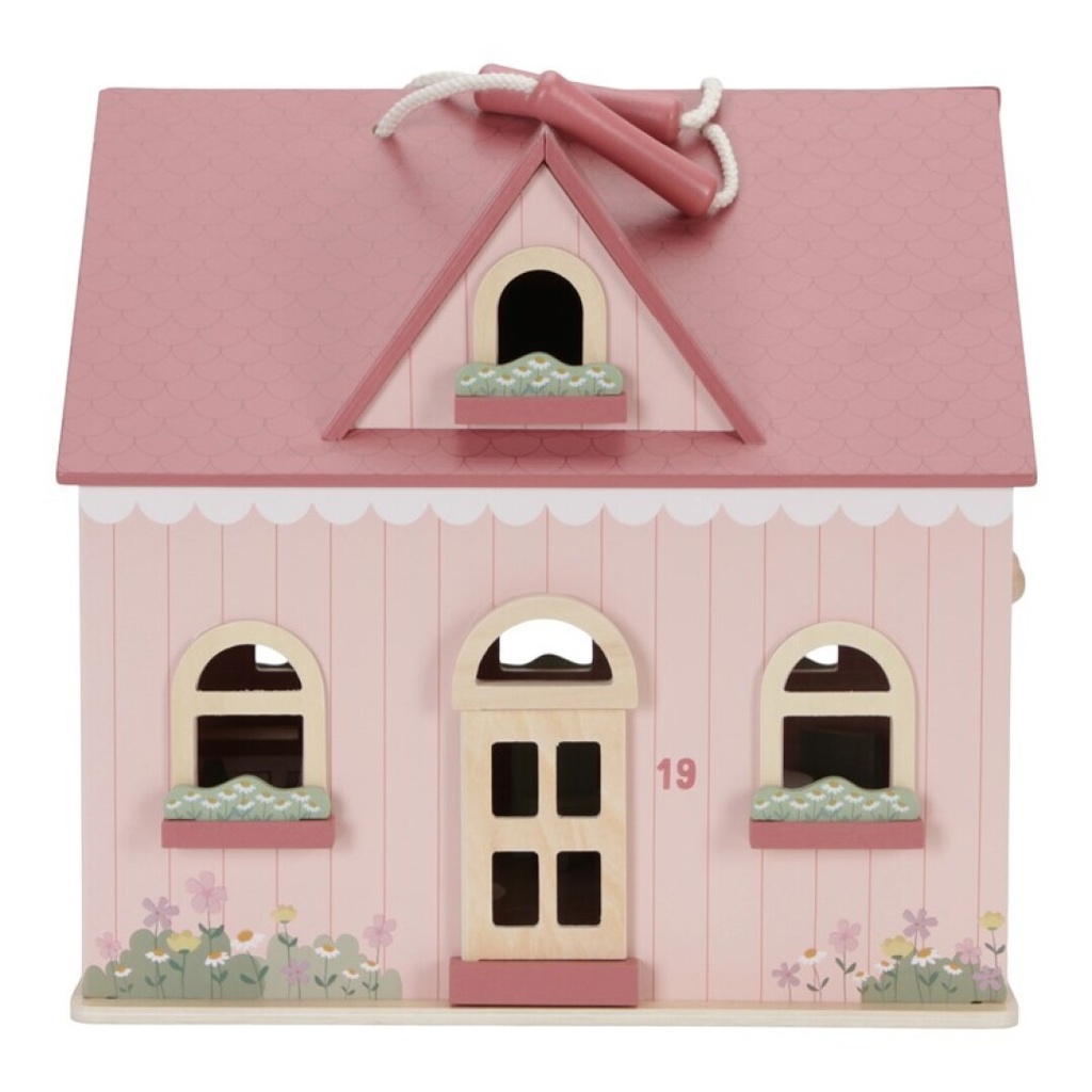 Casa de muñecas de madera portable