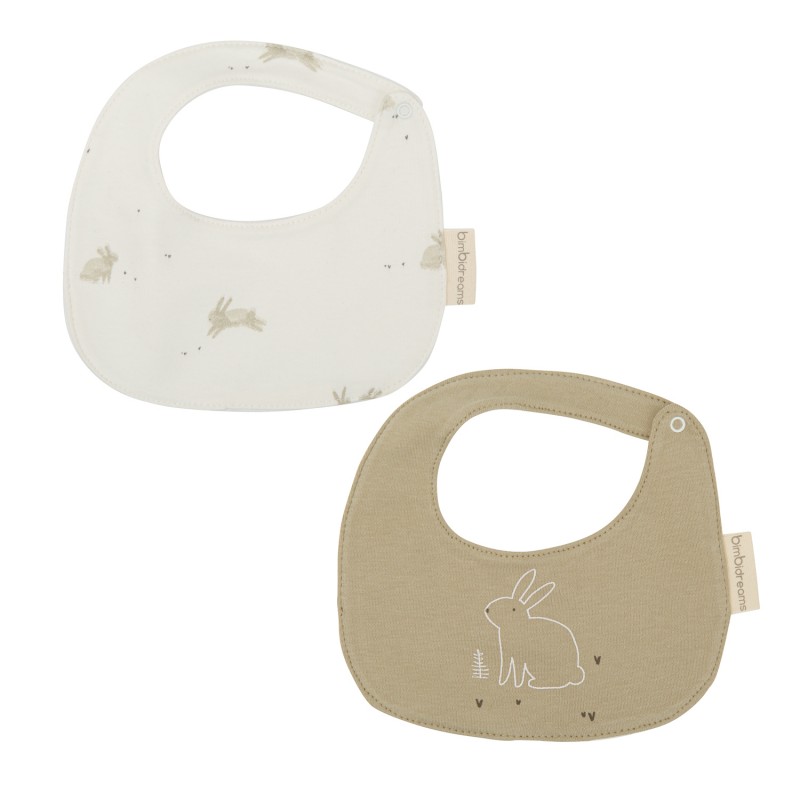 Set 2 Baberos 19X19 Bunny Verde Musgo