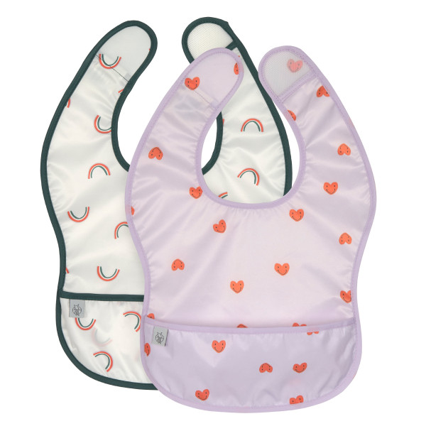 Babero 2 piezas Happy Rascals Heart lavender