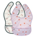 Babero 2 piezas Happy Rascals Heart lavender