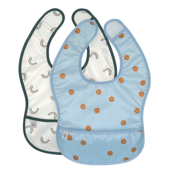 Babero 2 piezas Happy Rascals Smile sky blue