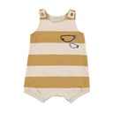 Pelele corto T.9 meses - Stripes Mustard Yellow