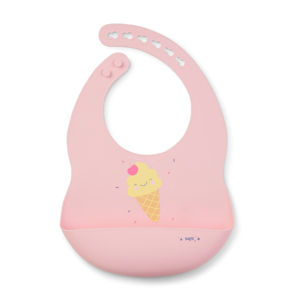 Babero silicona "Icecream" rosa