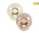 2 Chupetes BIBS Colour Round Blush/Ivory 6-18 M