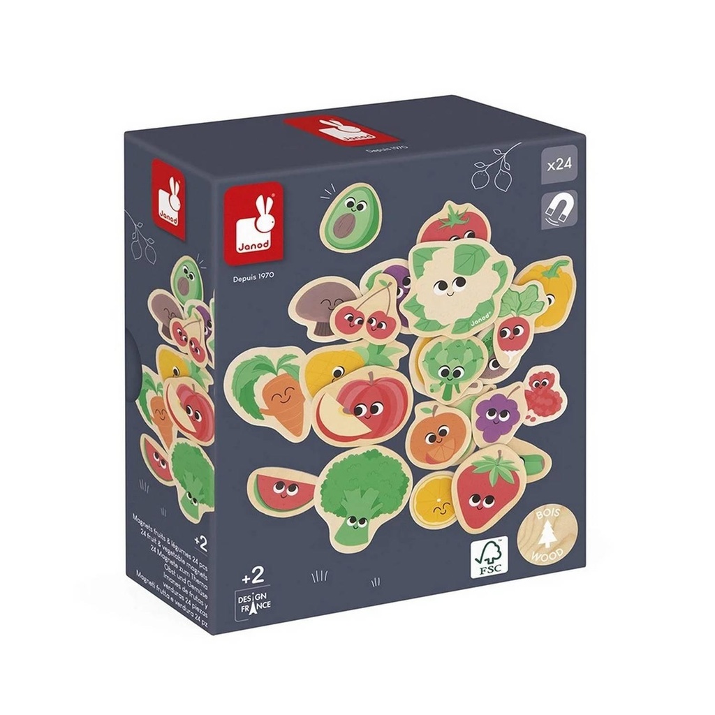 IMANES DE FRUTAS Y VERDURAS 24 PIEZAS