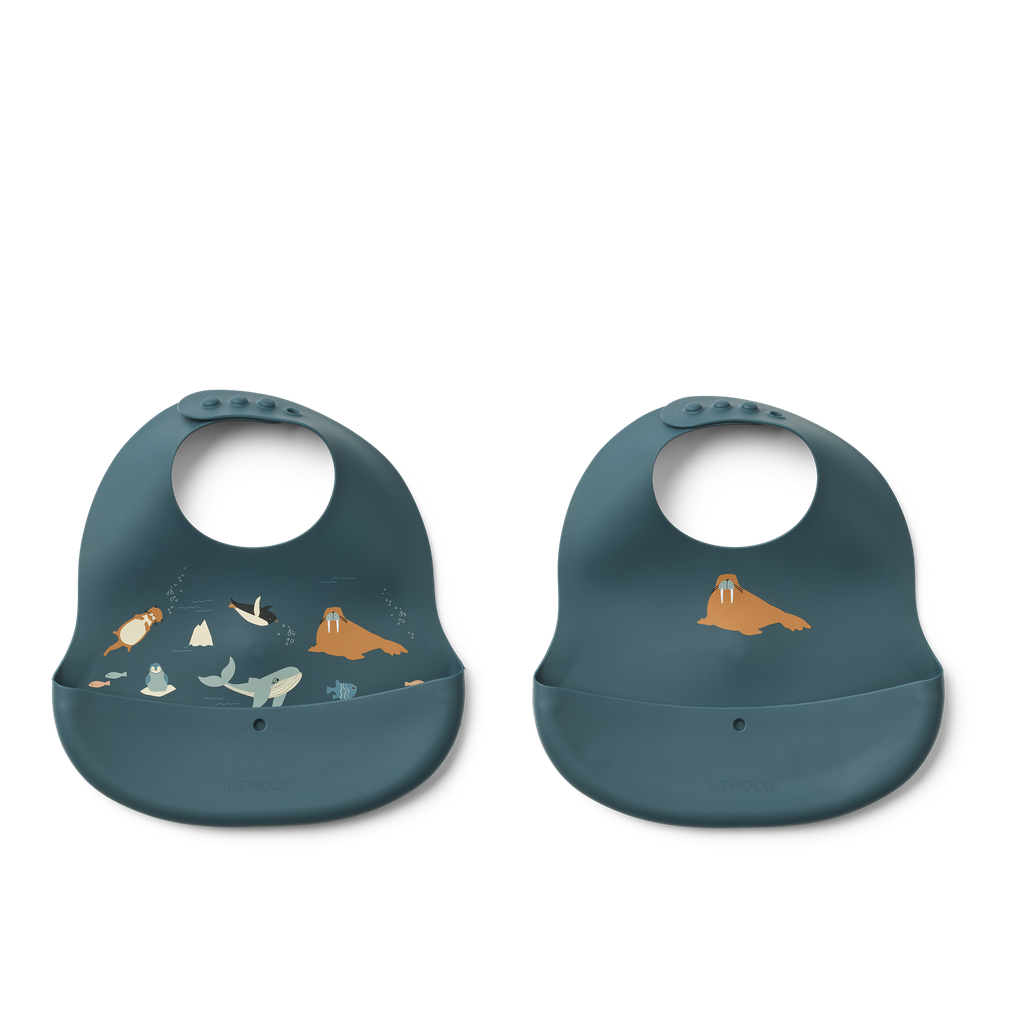 Babero Silicona 2-pack Arctic Sea / Ocean view