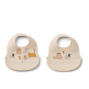 Babero Silicona 2-pack Cats and Dogs Sandy