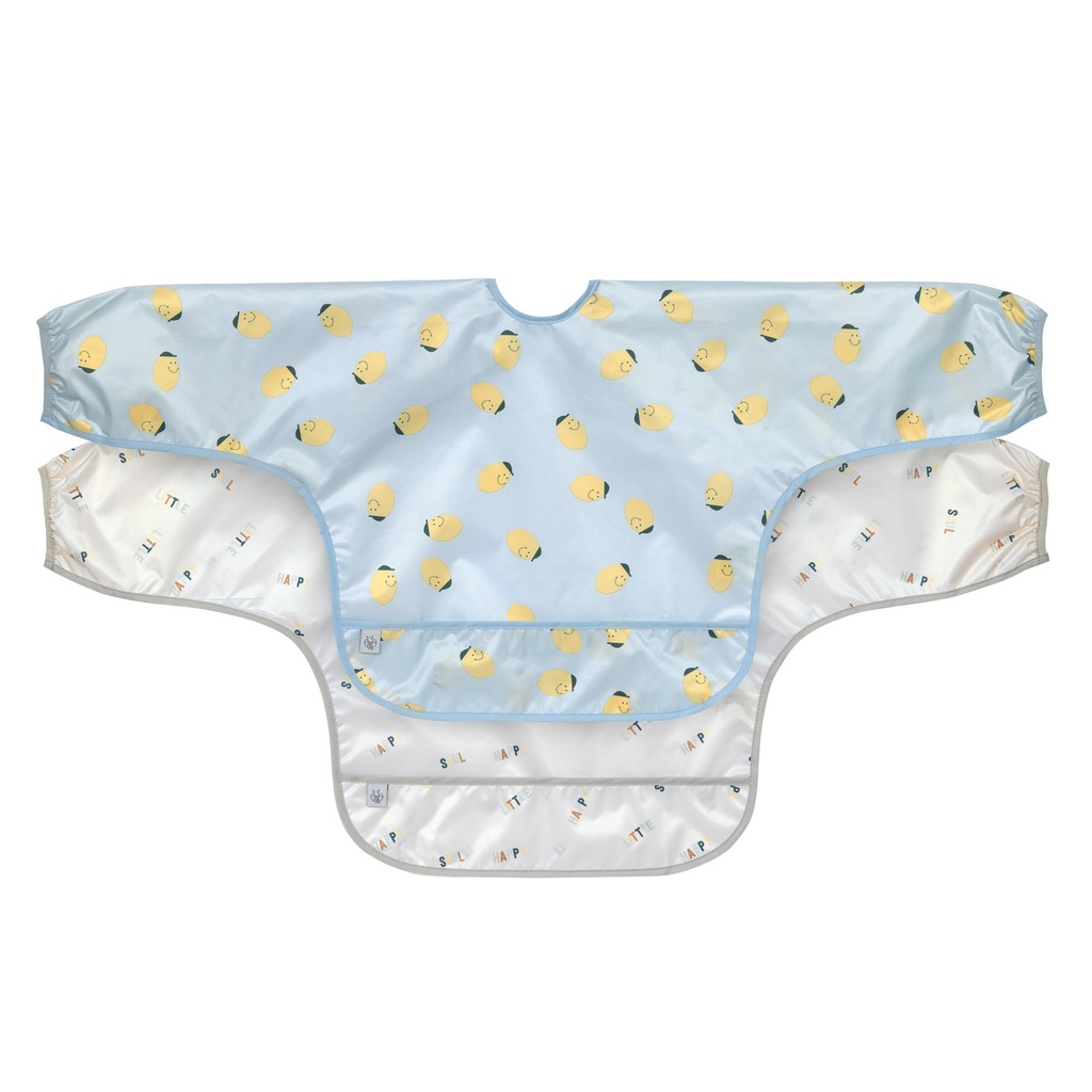 Babero manga larga 2 piezas Happy Fruits Lemon