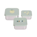 3 Cajitas Almuerzo Acero Happy Fruits Lemon