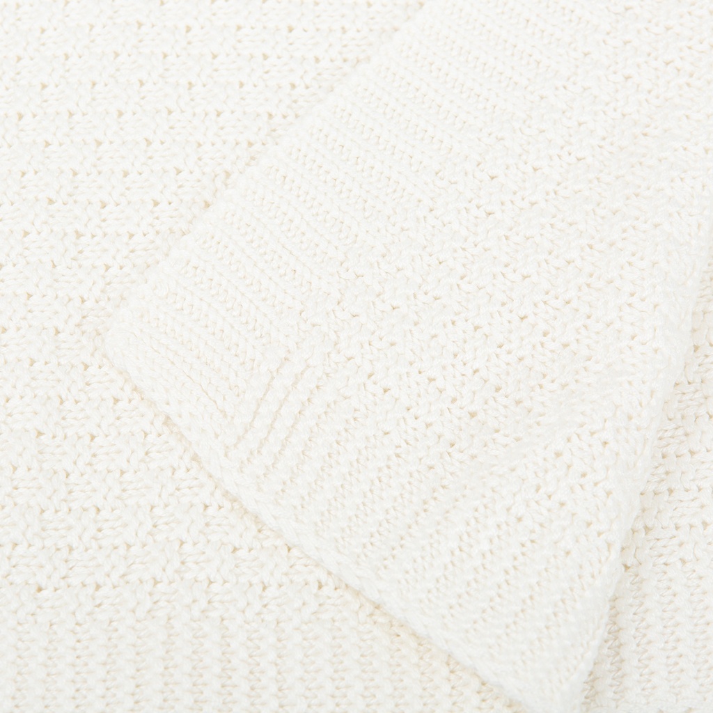 Manta Tricot Bambú blanca 75x90