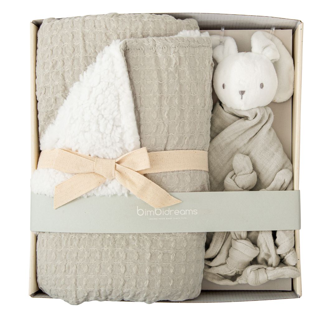 Set manta+Doudou verde musgo