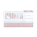 Cuna convertible 70x140 cm blanca/rosa claro · Sero More Flamingo K546-M7742