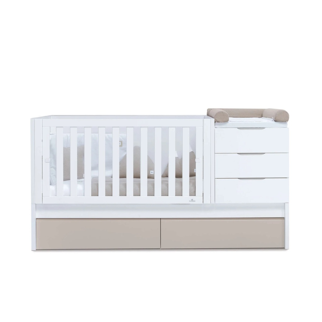 Cuna convertible 70x140 cm blanca/arena · Sero More K546-M7753