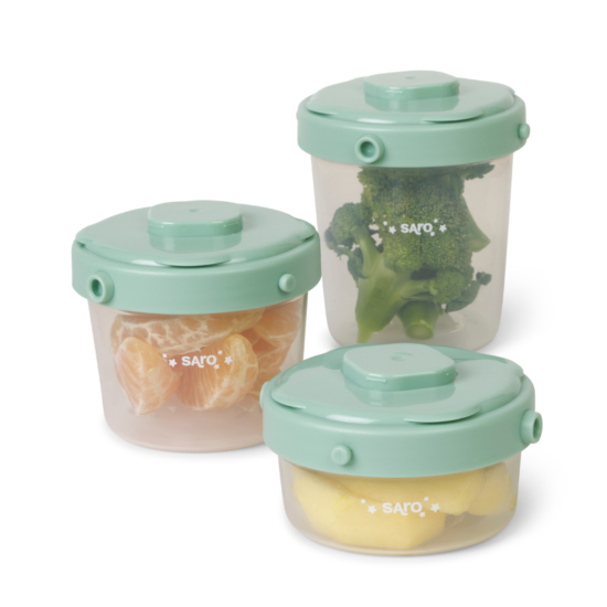 Pack de 3 contenedores porta-alimentos Menta