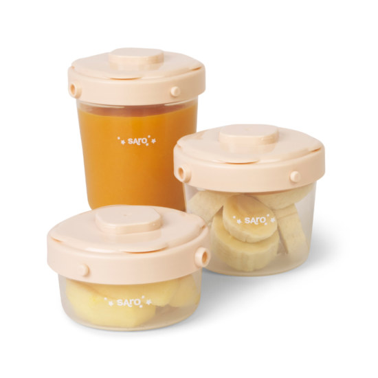 Pack de 3 contenedores porta-alimentos crema