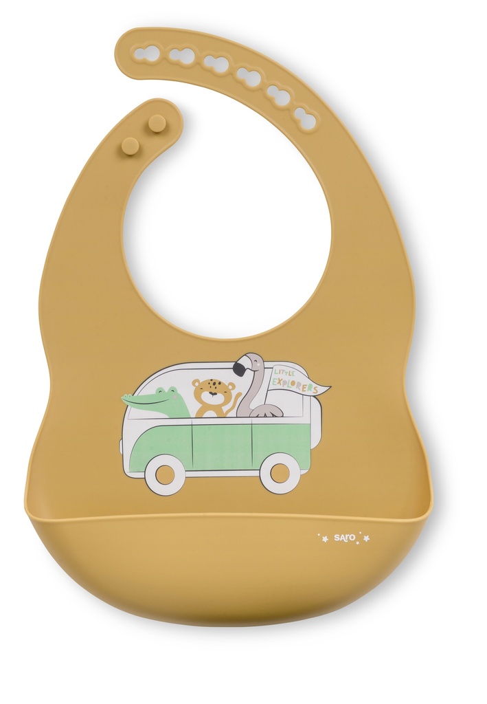 Babero silicona "Little Explorers" Mostaza