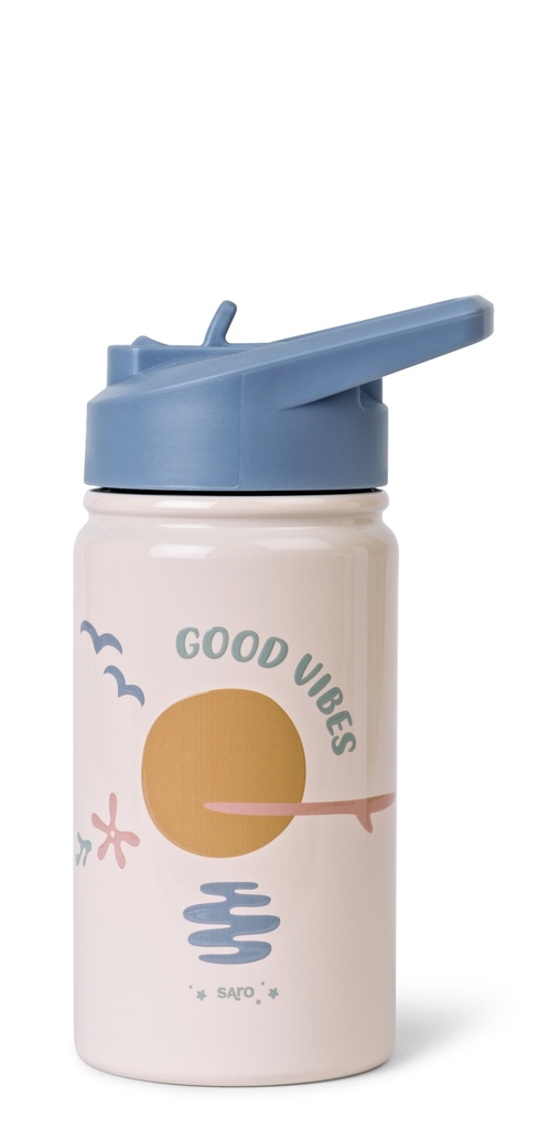 Botella térmica con pajita 350ml. "Good Vibes"