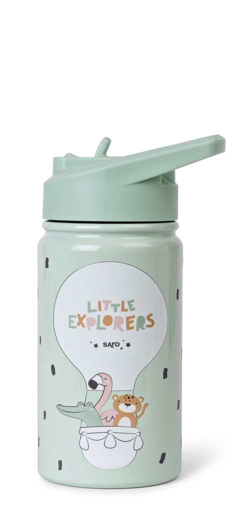 Botella térmica con pajita 350ml. "Little Explorers"