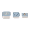 3 Cajitas Almuerzo Acero Pattern Party blue