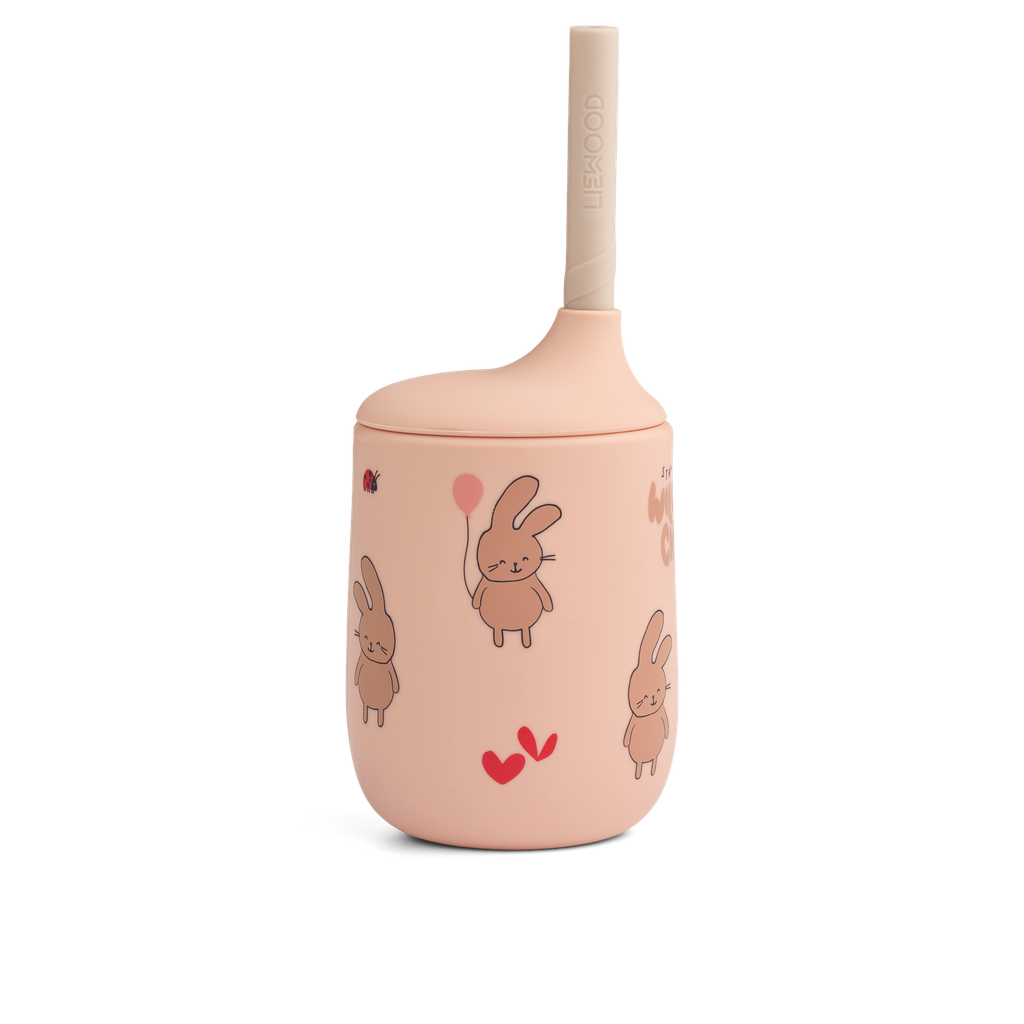 Vaso con pajita Ellis Wild child Rosey