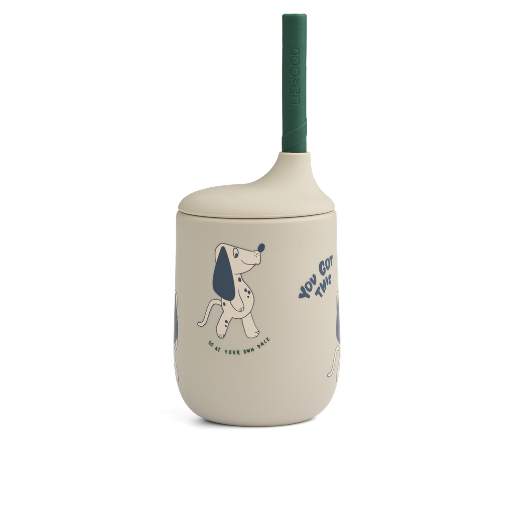 Vaso con pajita Ellis Dakota Dog Mist