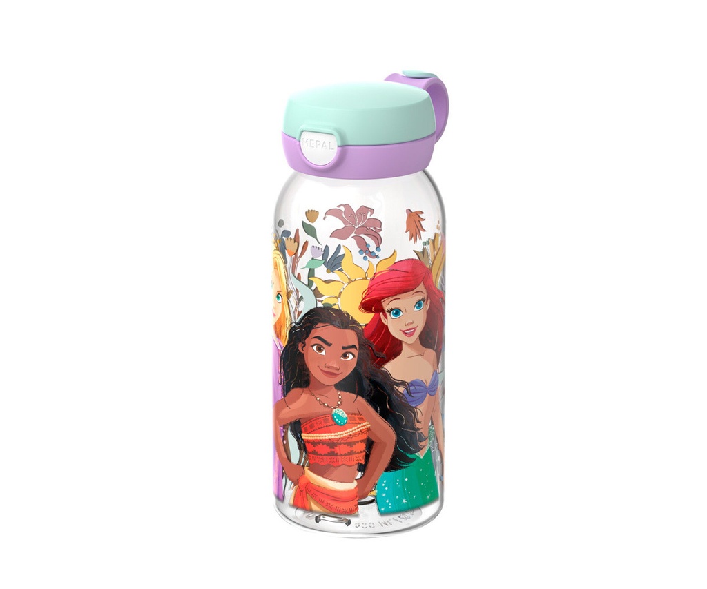 Botella Plástico con Tapón Abatible Campus 600ml Princesas