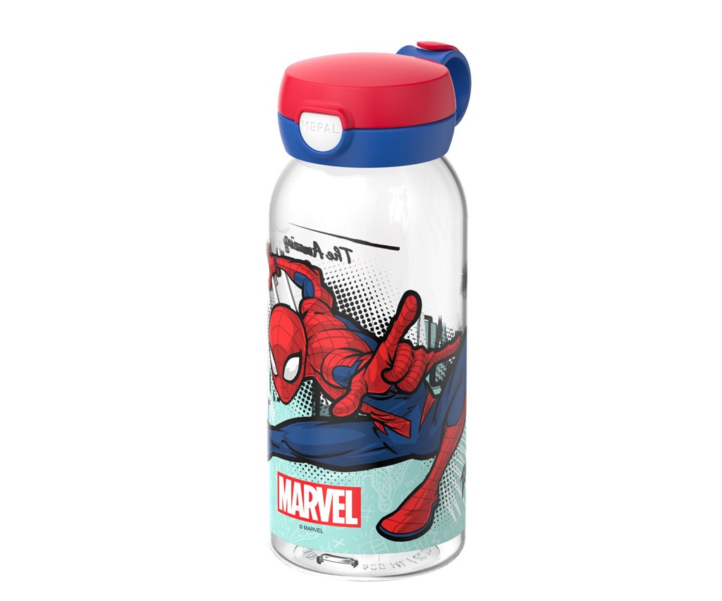 Botella Plástico con Tapón Abatible Campus 600ml Spiderman