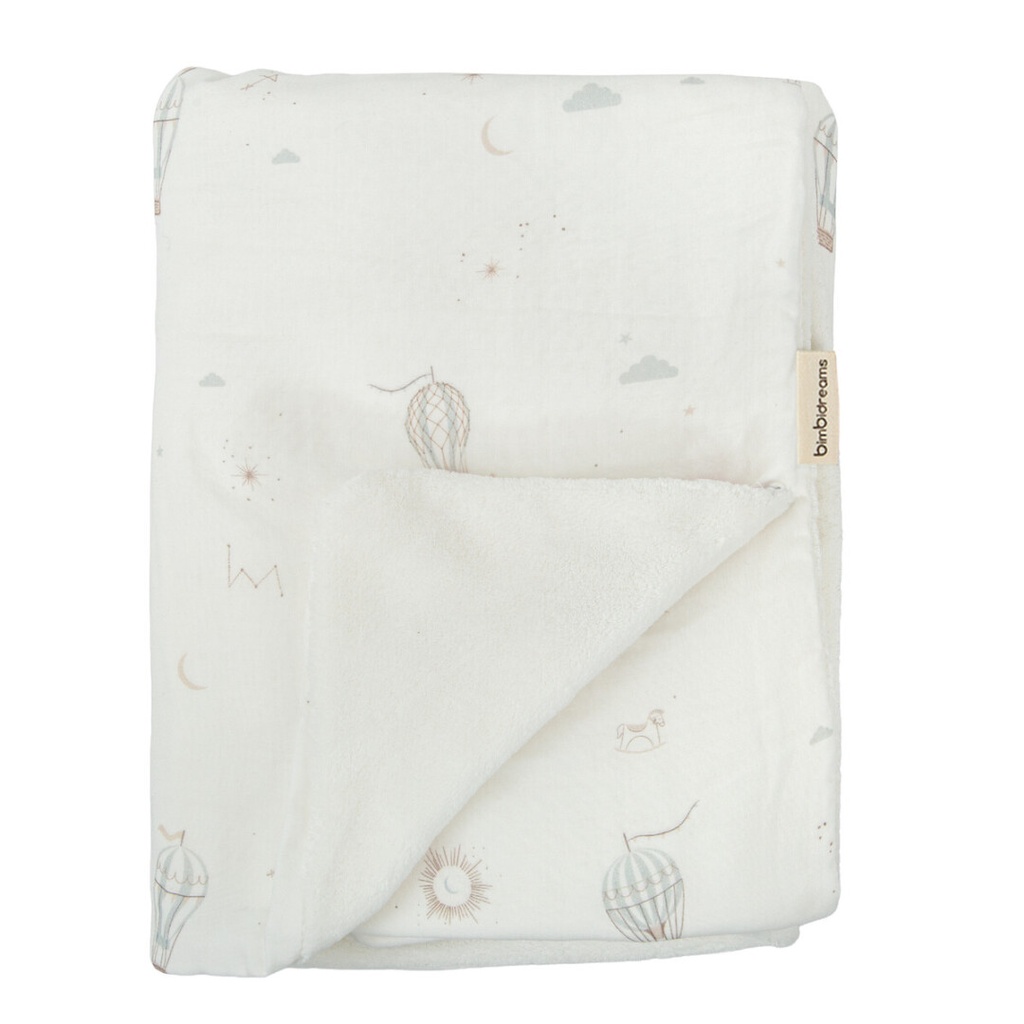 Manta Microfibra Dots Blue Sky