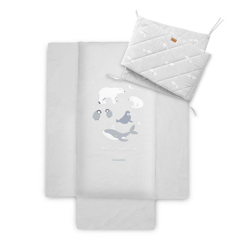 Pack colcha y protector 60x120  Polaris Gris